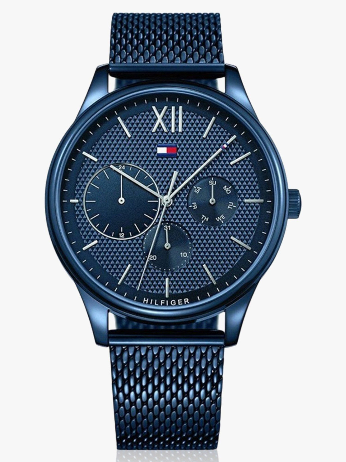 Image of TOMMY HILFIGER Tommy Hilfiger Multifunction White Dial Blue Silicone Strap Analog Watch - For Men