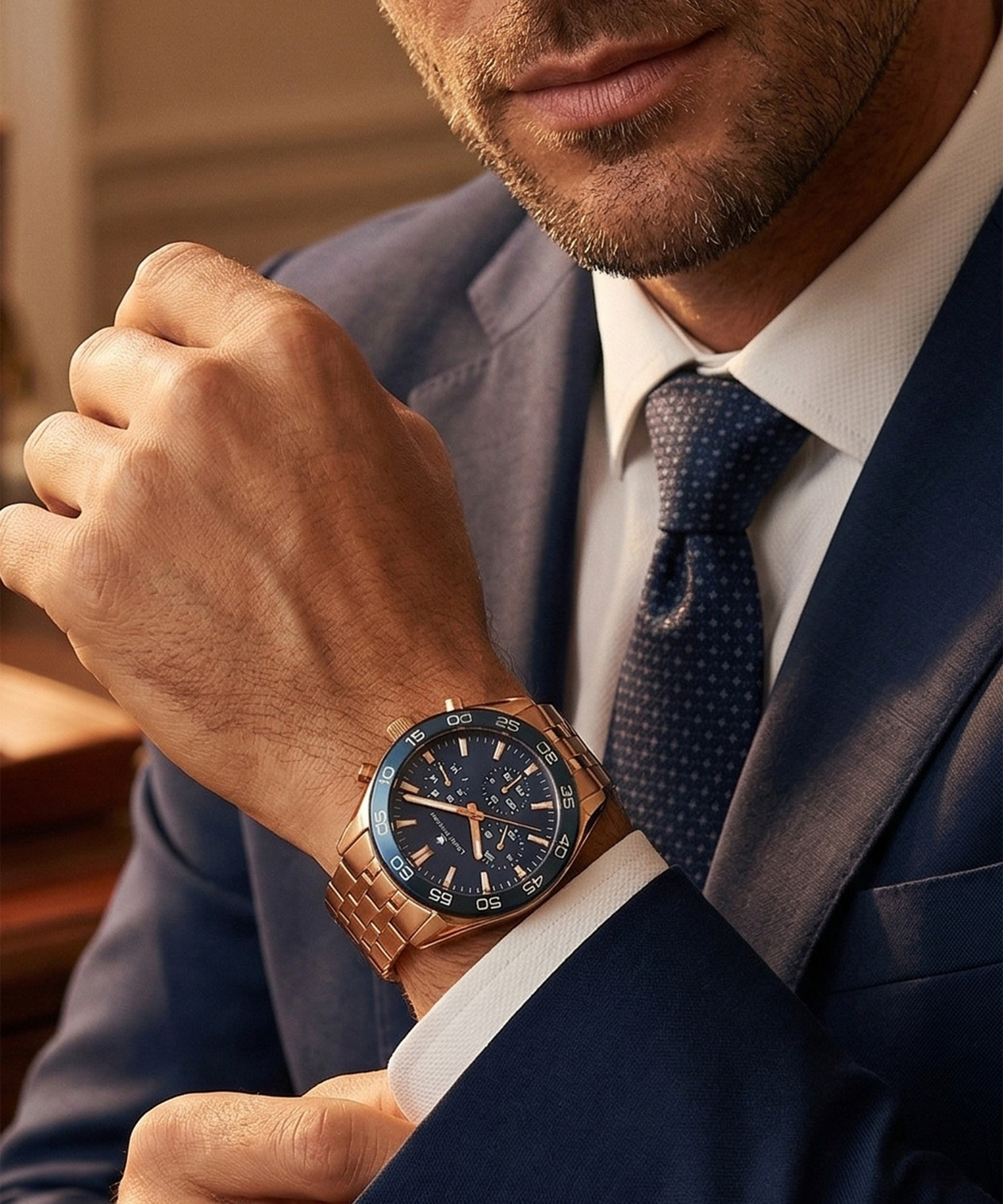 Image of Louis Philippe Multifunction Blue Dial Analog Watch Analog Watch - For Men