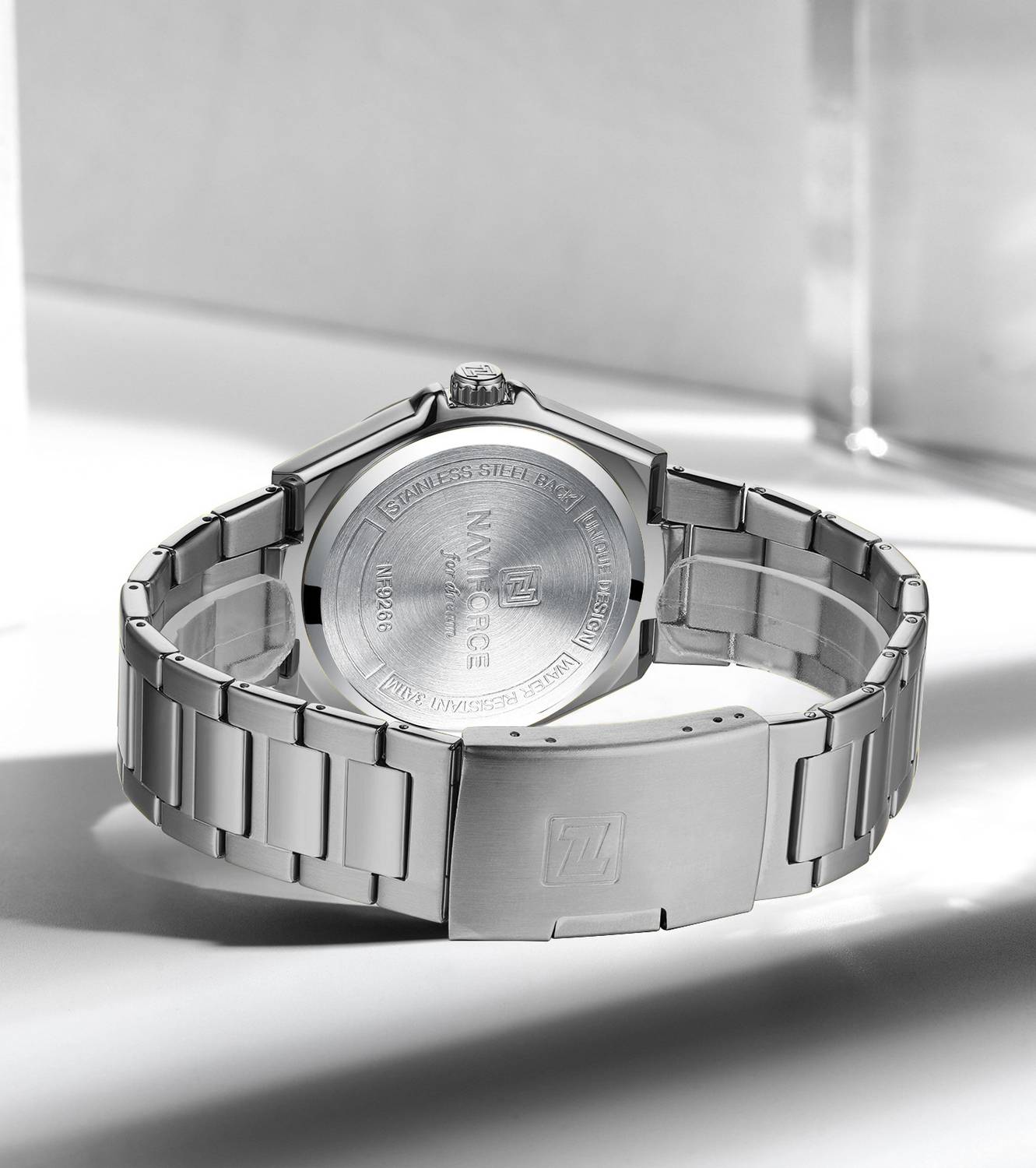 NAVIFORCE NF9266 Grey Dial Silver Stainless Steel Watch - Image 4