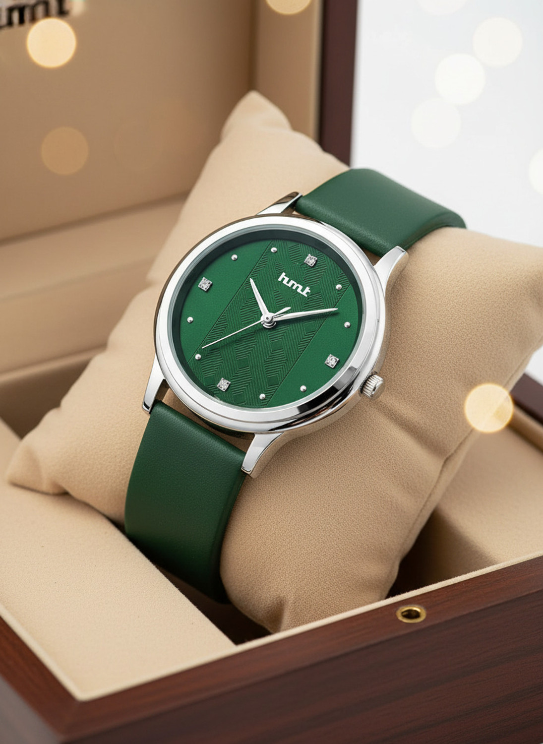 Image of HMT DLX Featuring Classy Pink Dial Silicon Strap Analog Watch - For Women