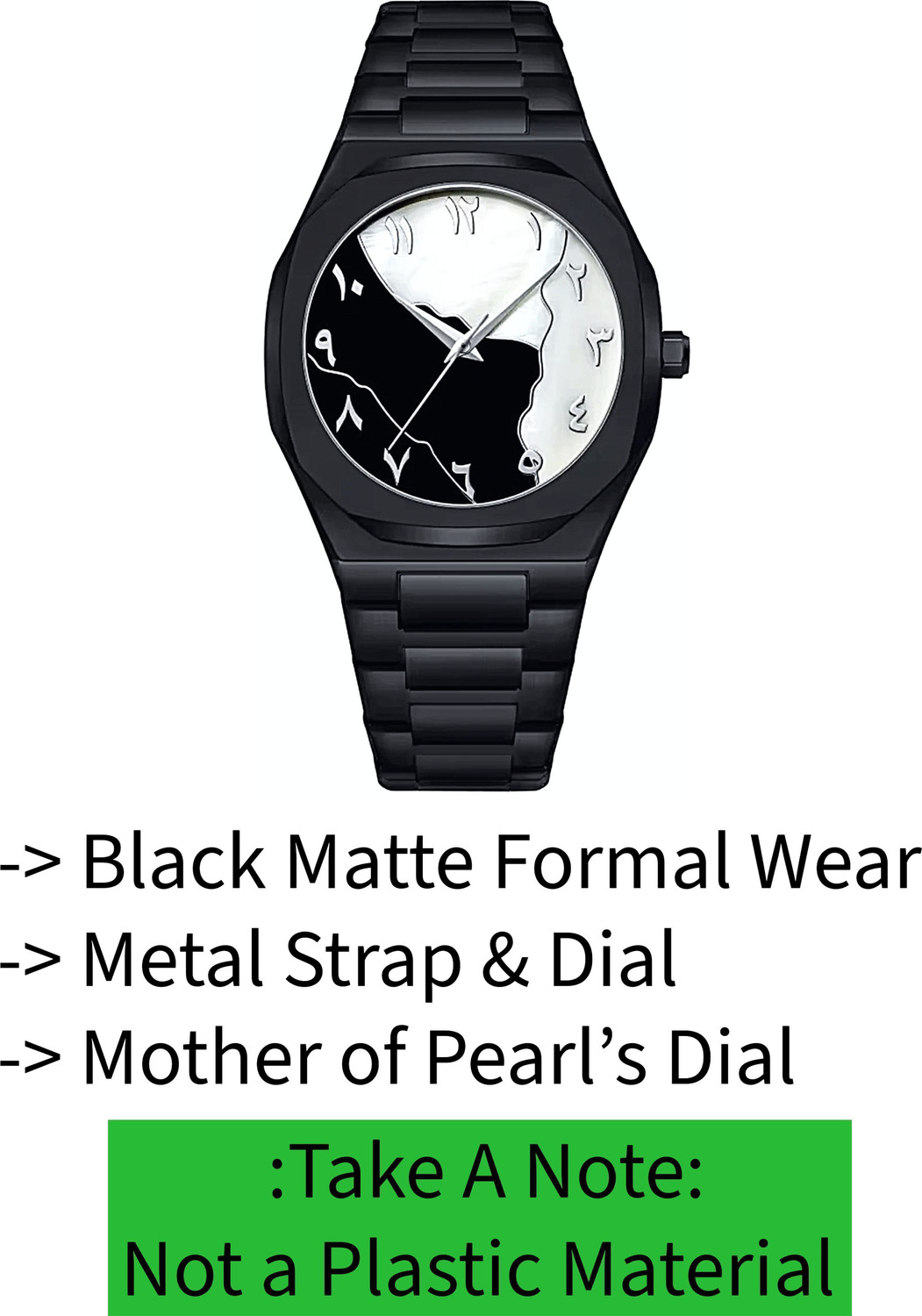 Image of SUBERA Analog Watch - For Men Bracelet+Fashion Premium Watch for Men-Matte Black Metal Strap-Push Button Clasp