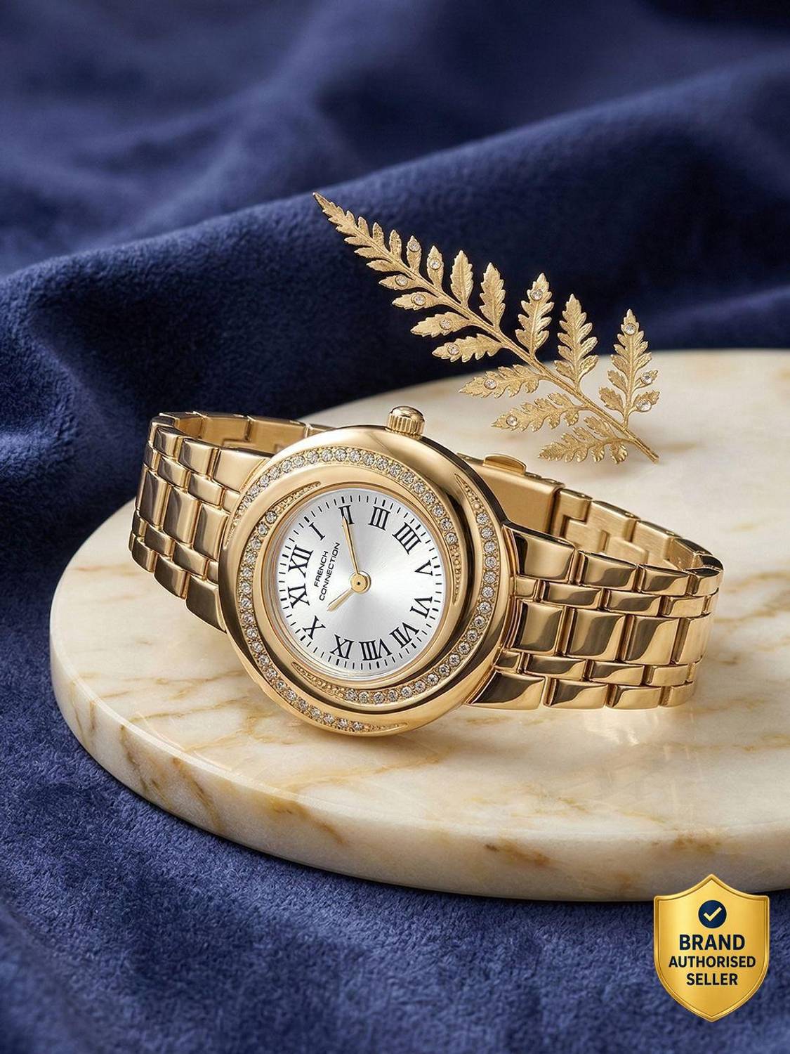 French Connection Silver Round Quartz Analog Watch - Women