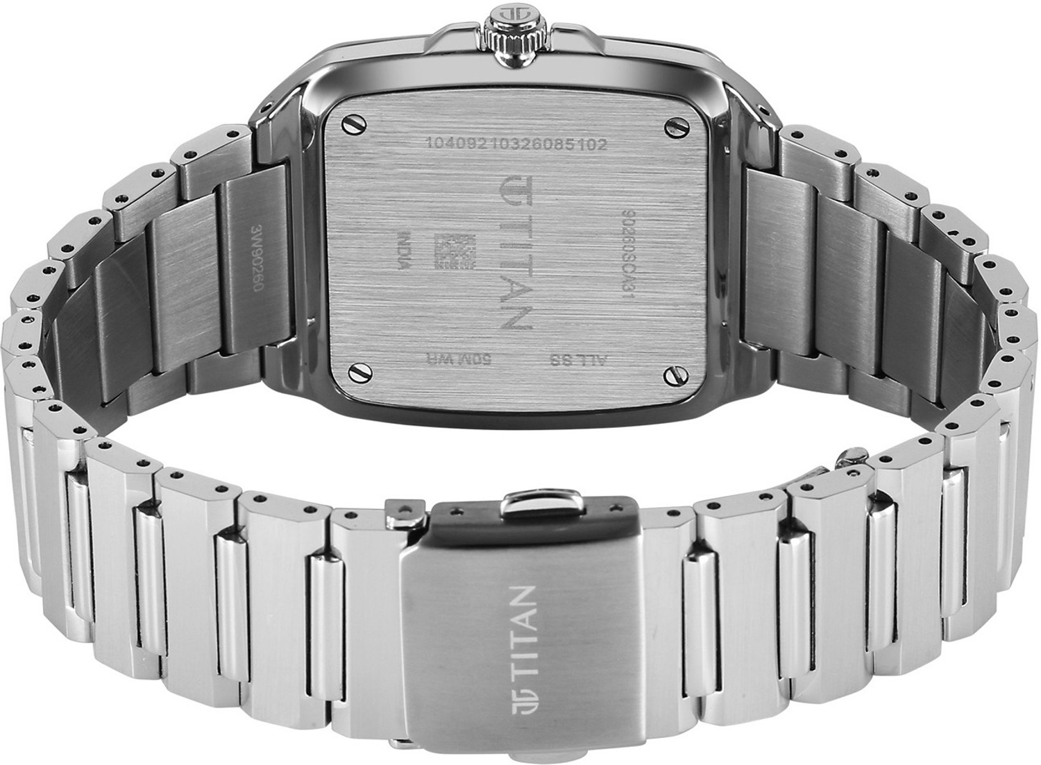 Image of Titan Titan Classique sleekfit Classique sleekfit 2 Hands + Date@3H Ice blue Dial Silver Color Strap Analog Watch - For Men