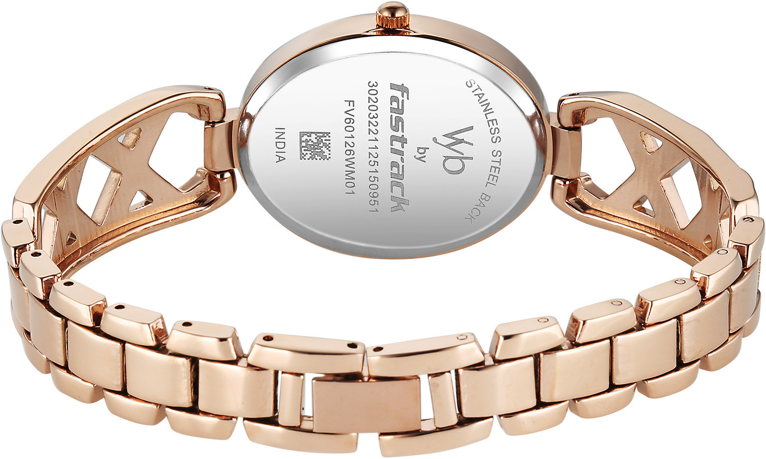 Image of Fastrack Vyb Charmer Fastrack Vyb Charmer Quartz Silver Dial Rose Gold Strap Analog Watch - For Women