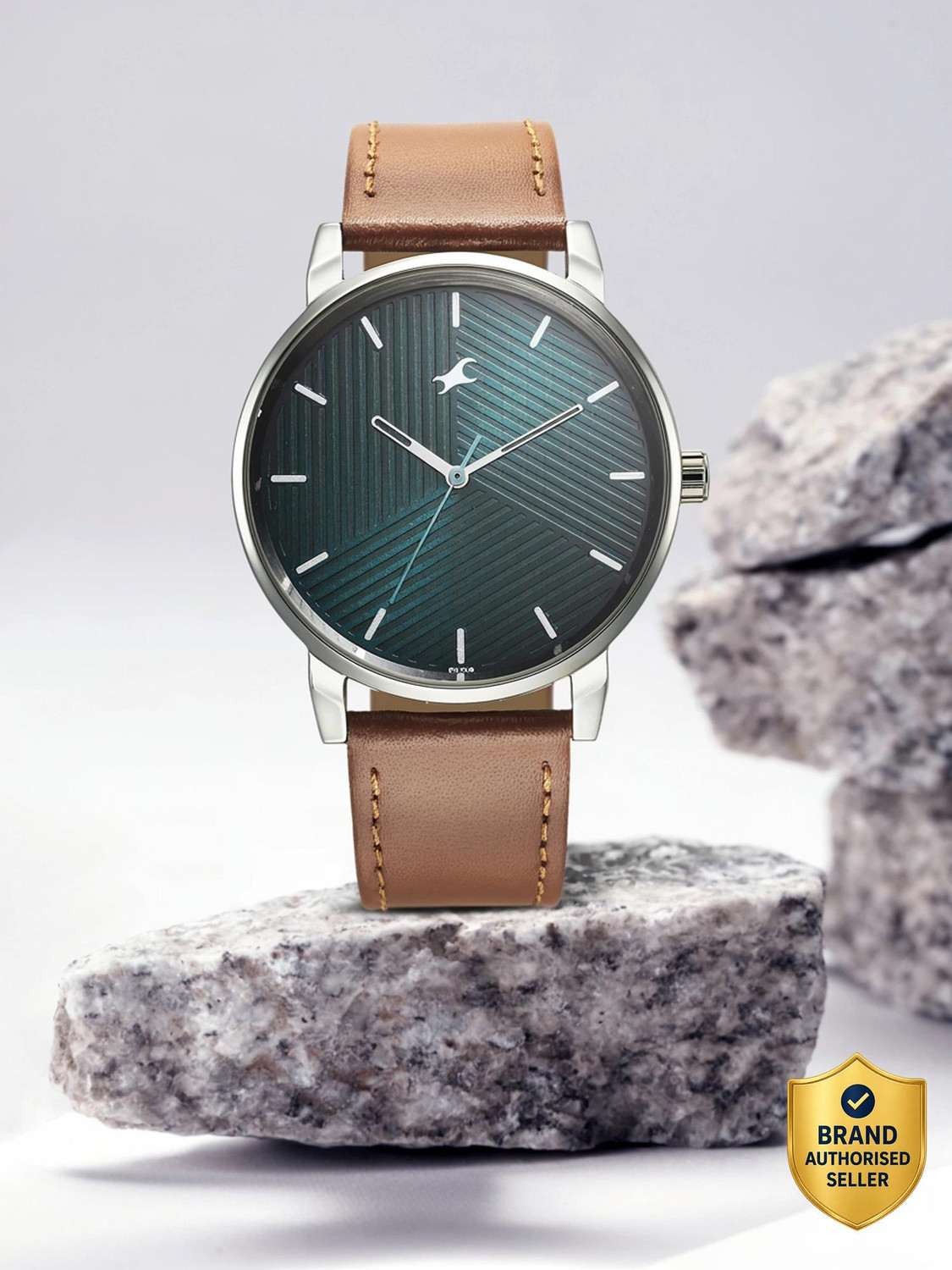 Image of Fastrack Stunners 6.0 Fastrack Stunners Green Dial Brown Leather Strap Analog Watch - For Men