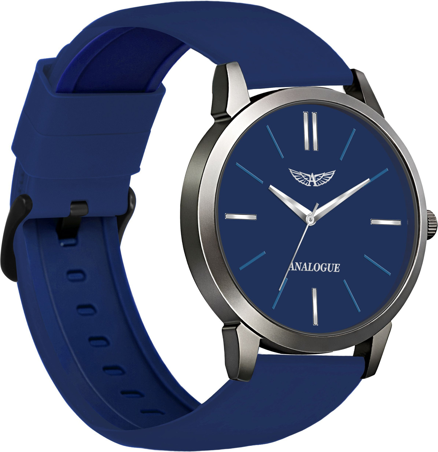 Image of ANALOGUE Gun Metal Slim Series | Smart Watch Strap | Smart Clip | Soft Silicon Gun Metal Slim Series | Smart Watch Strap | Smart Clip | Soft Silicon Analog Watch - For Boys