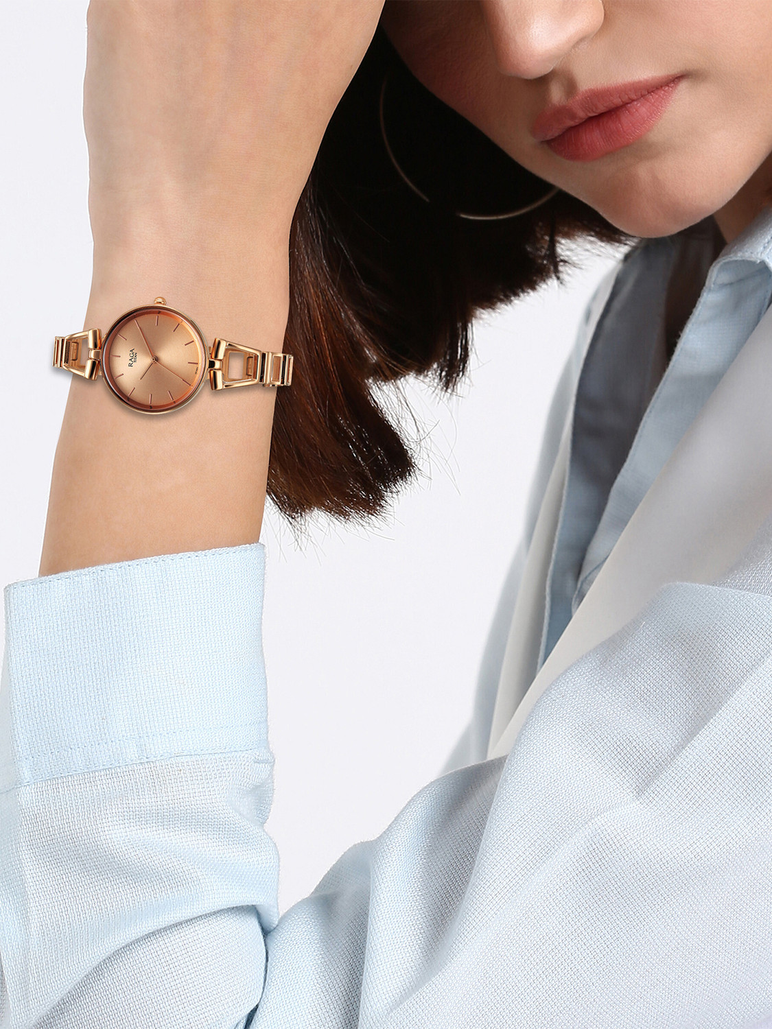 Image of Titan Titan Raga Ascend Rose Gold Dial Rose Gold MetalStrap Analog Watch - For Women