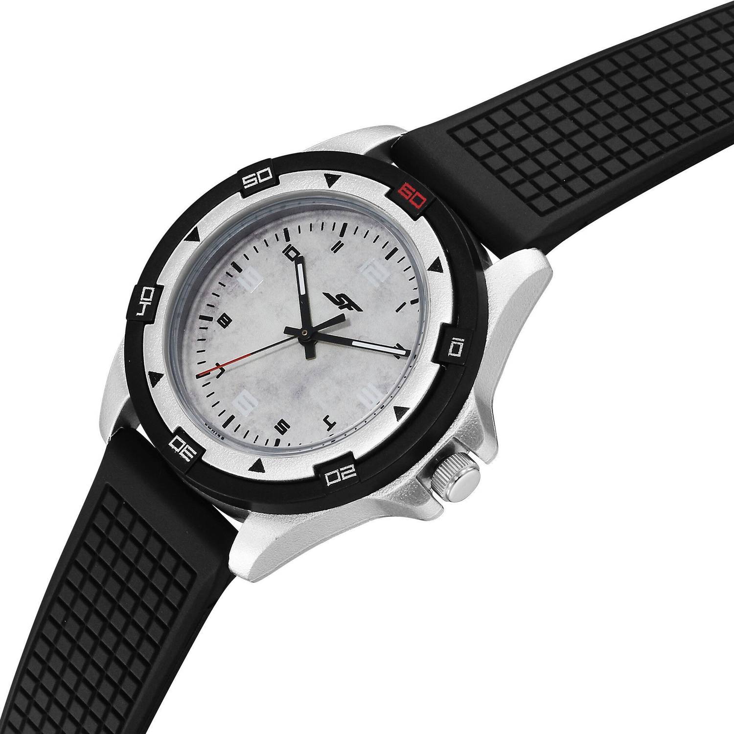 SONATA Sporty Analog White Dial Black Plastic Strap Watch for Men - Image 3