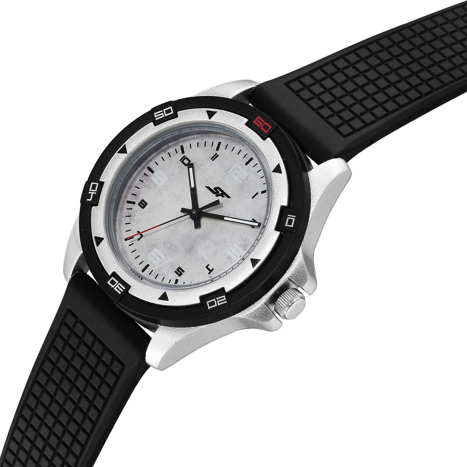 Image of SONATA Sporty Analog Analog White Dail With Black Plastic Strap Analog Watch - For Men