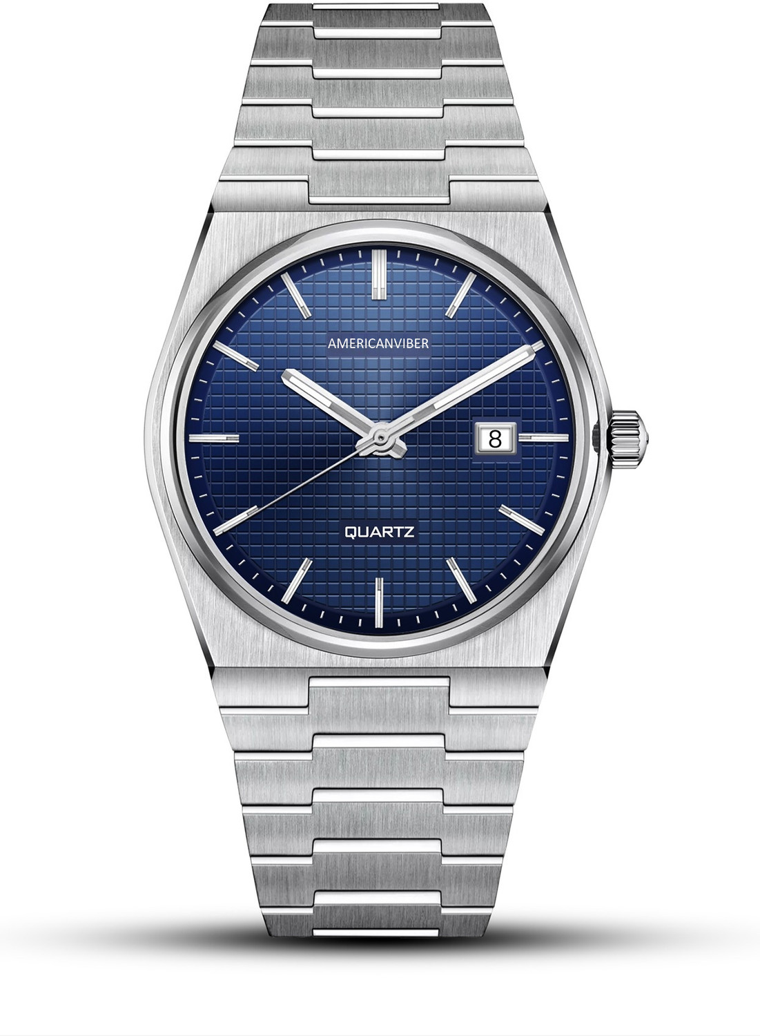 Image of Americanviber Premium Stainless Steel Men's Watch | Adjustable Lock | Date Display Analog Watch - For Men