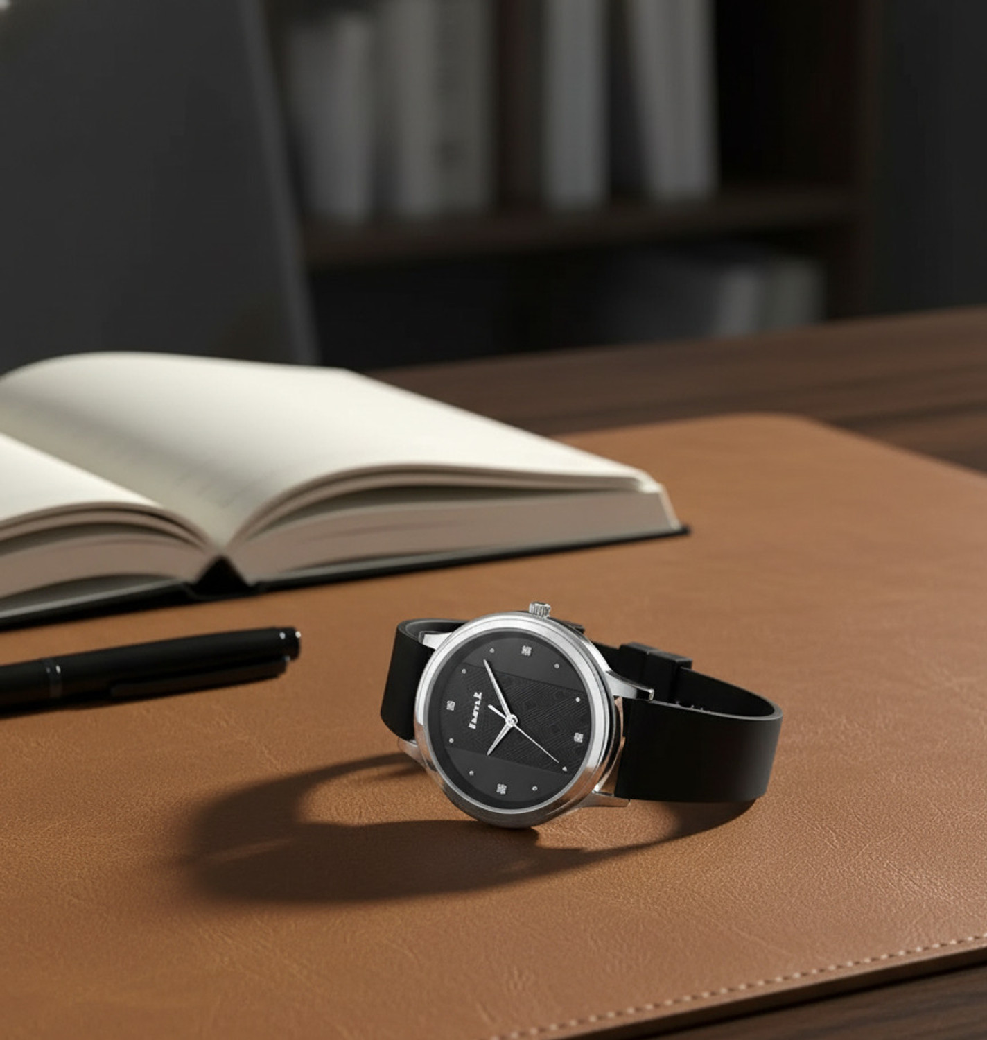 Image of HMT DLX Featuring Rich Black Dial Silicon Strap Analog Watch - For Women