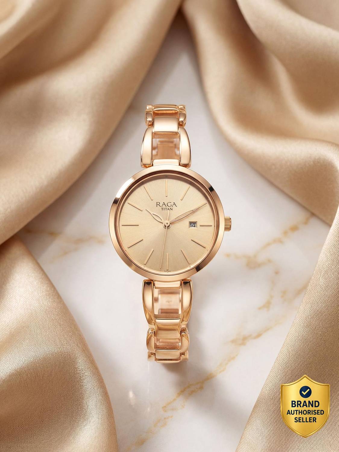 Titan NP2642WM01 Titan Raga Viva RoseGold Dial RoseGold MetalStrap Analog Watch - For Women