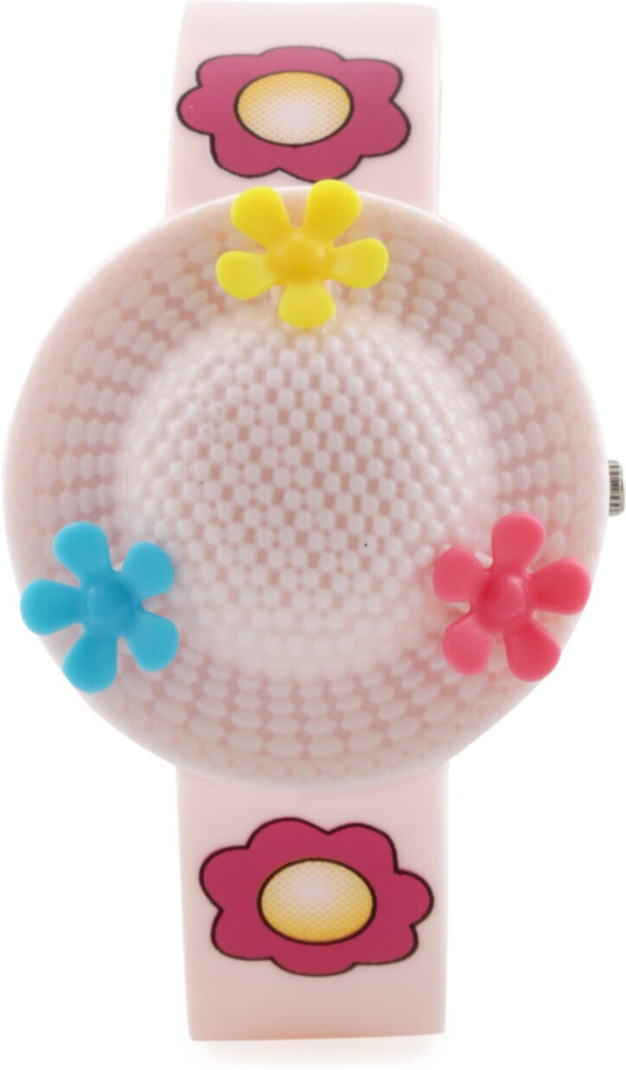 Image of Zoop NKC4032PP01W Zoop Quartz Gold Dial Pink Silicone Strap Analog Watch - For Girls