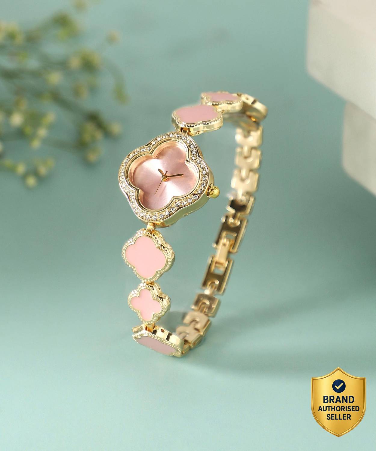 Haute Sauce Women's The Clover Watch - Blush Pink Analog Watch