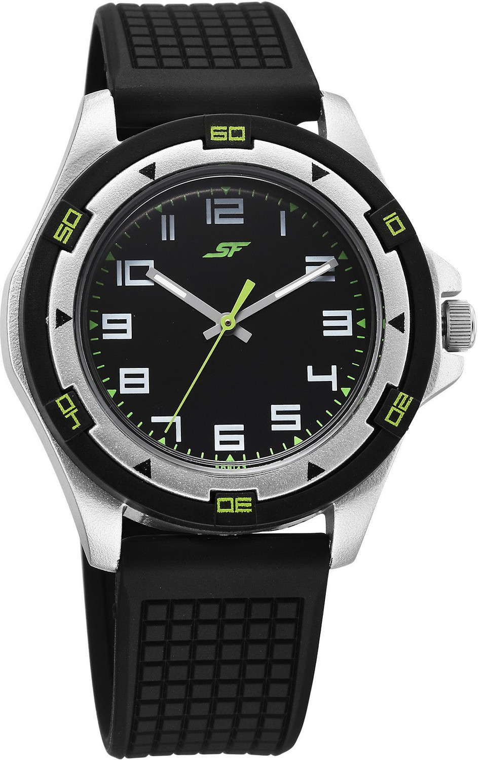 Image of SONATA Sporty Analog Analog Black Dail With Black Plastic Strap Analog Watch - For Men