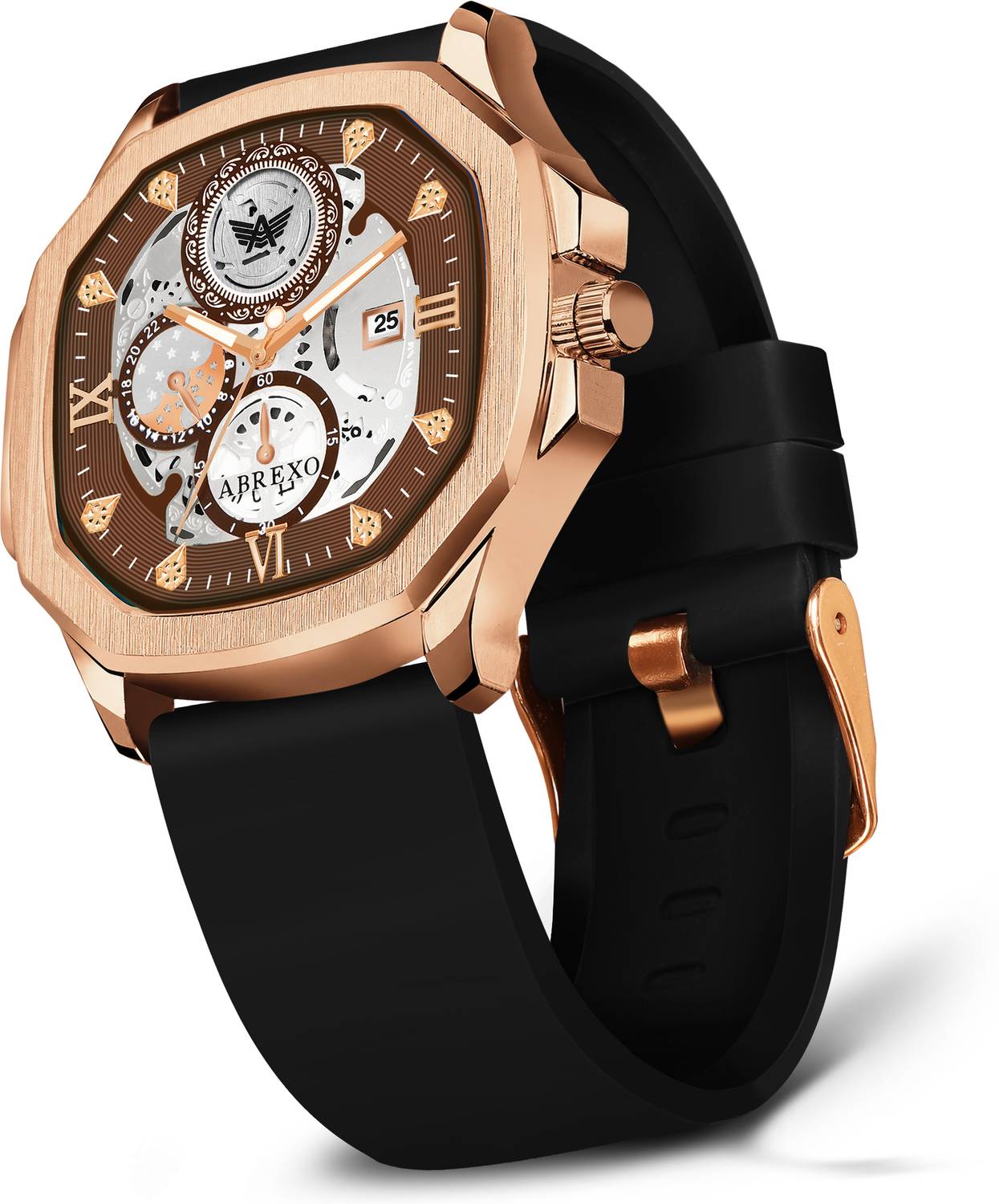 ABREXO Abx830011 Brown Dial Black Strap Watch - Image 2