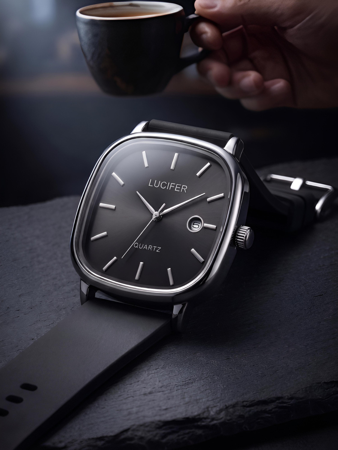 Image of Lucifer Boys Square Analog Watch with Date Display with Flexible Silicone Strap Analog Watch - For Boys