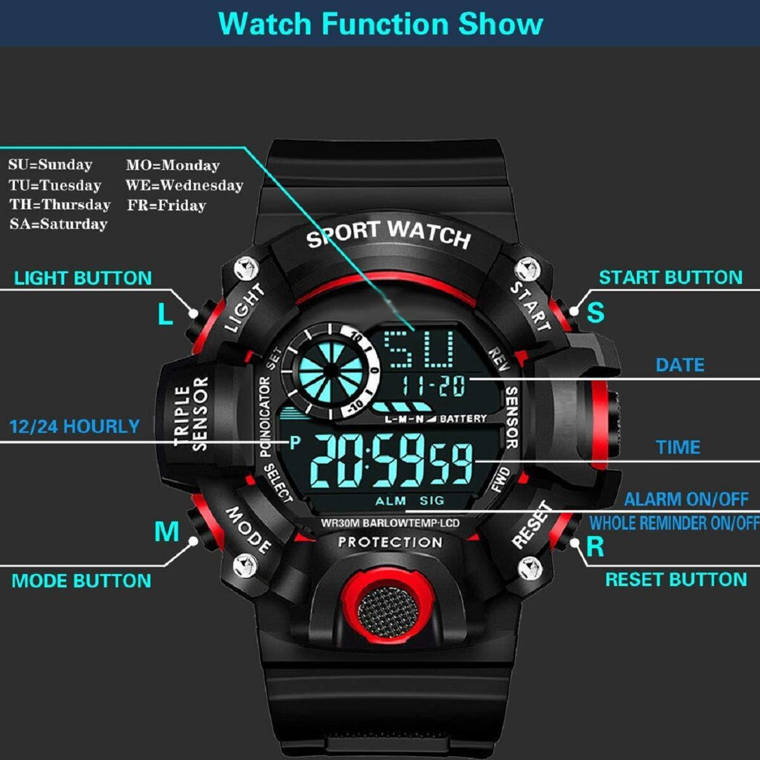 Image of selloria Digital Watch Digital Watch Shockproof Multi-Functional Automatic Digital Watch - For Boys