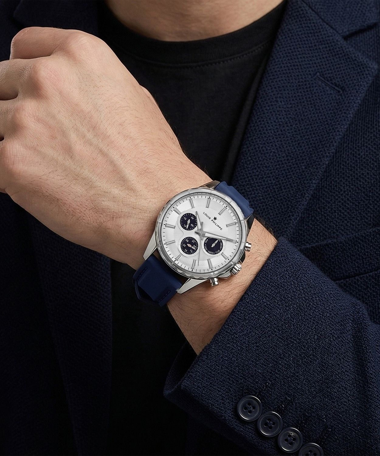 Image of Louis Philippe Multifunction Silver Dial Analog Watch Analog Watch - For Men