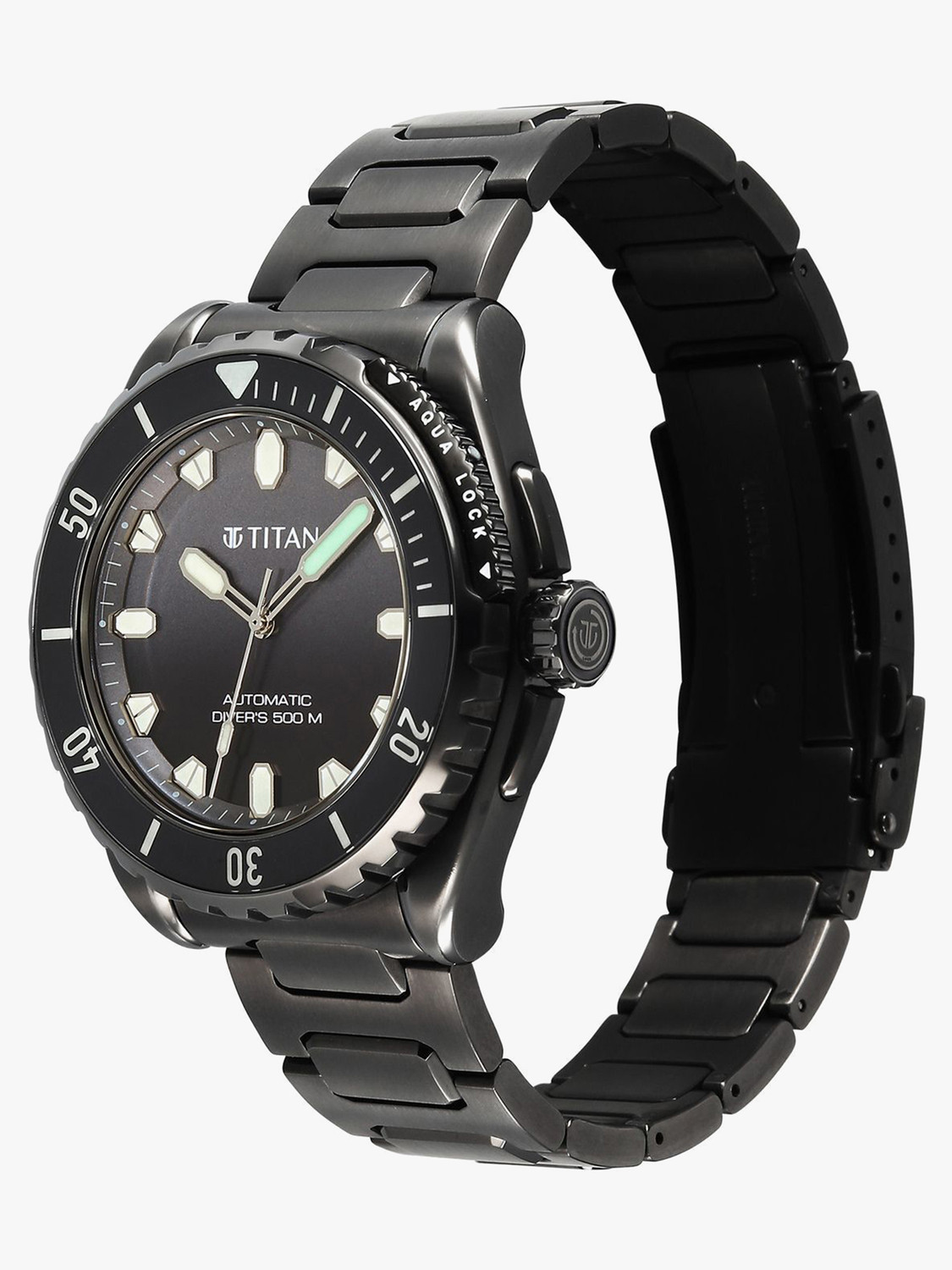 Image of Titan Titan Zero Hour Diver's 500m Titan Zero Hour Diver's Certified 500m Automatic with Black Dial Analog Watch - For Men