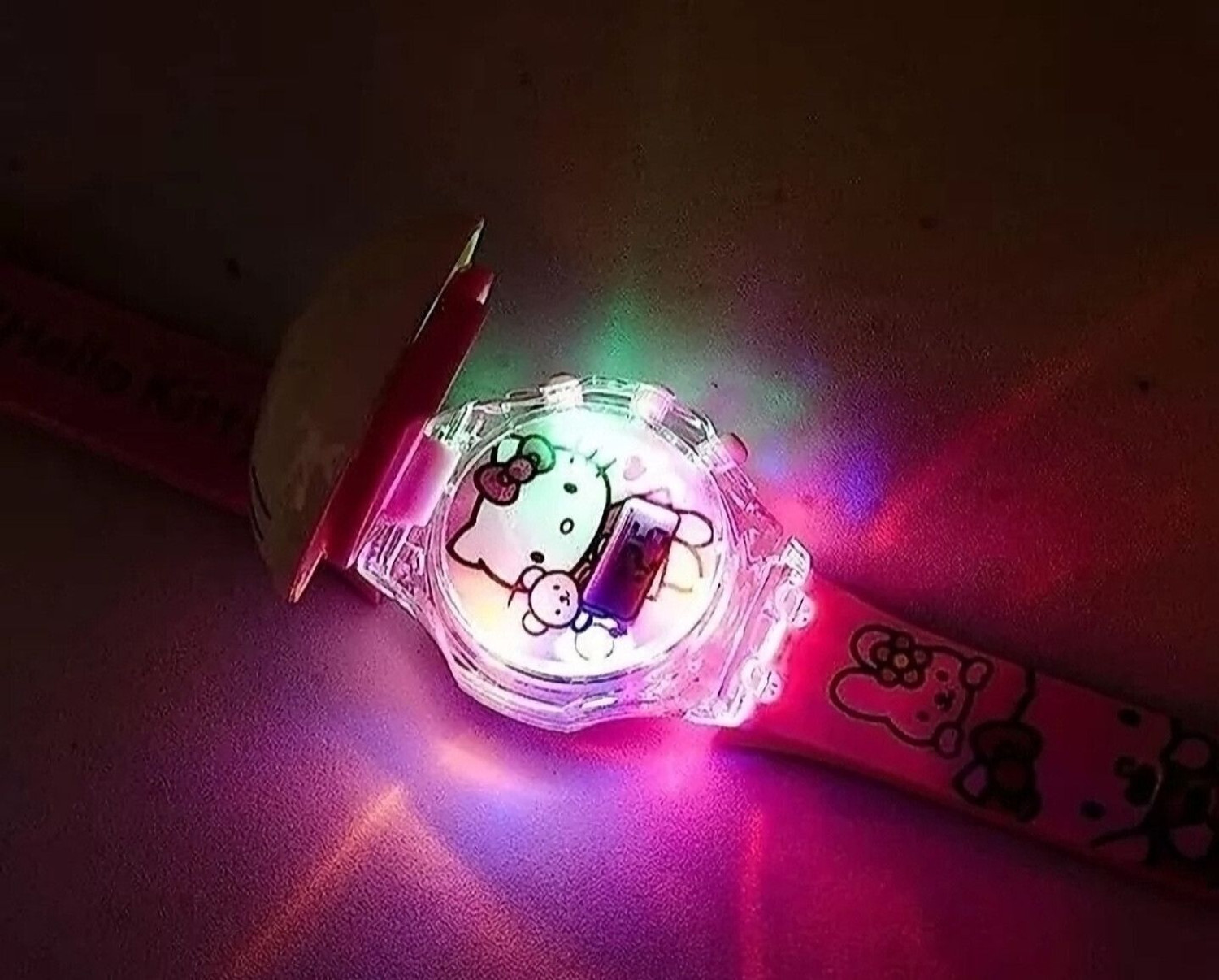 Image of Timefit HELLOWKITTY Hello Kitty With Cute Pink Baby Sunglasses Digital Watch - For Girls
