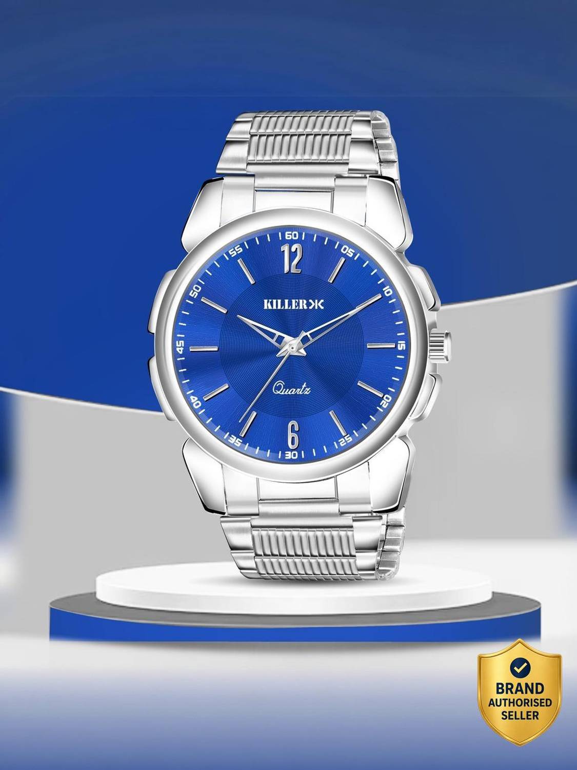 KILLER KLR-8426 Blue Dial Silver Chain Boys Watch