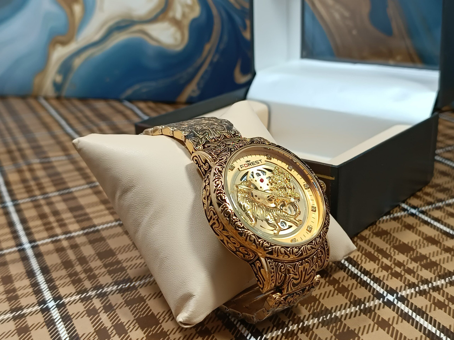 Image of FOREST Luxury Men's Watch with Black Strap-Analog Display Analog Watch - For Men Analo Analog Watch - For Men ELVTE-657