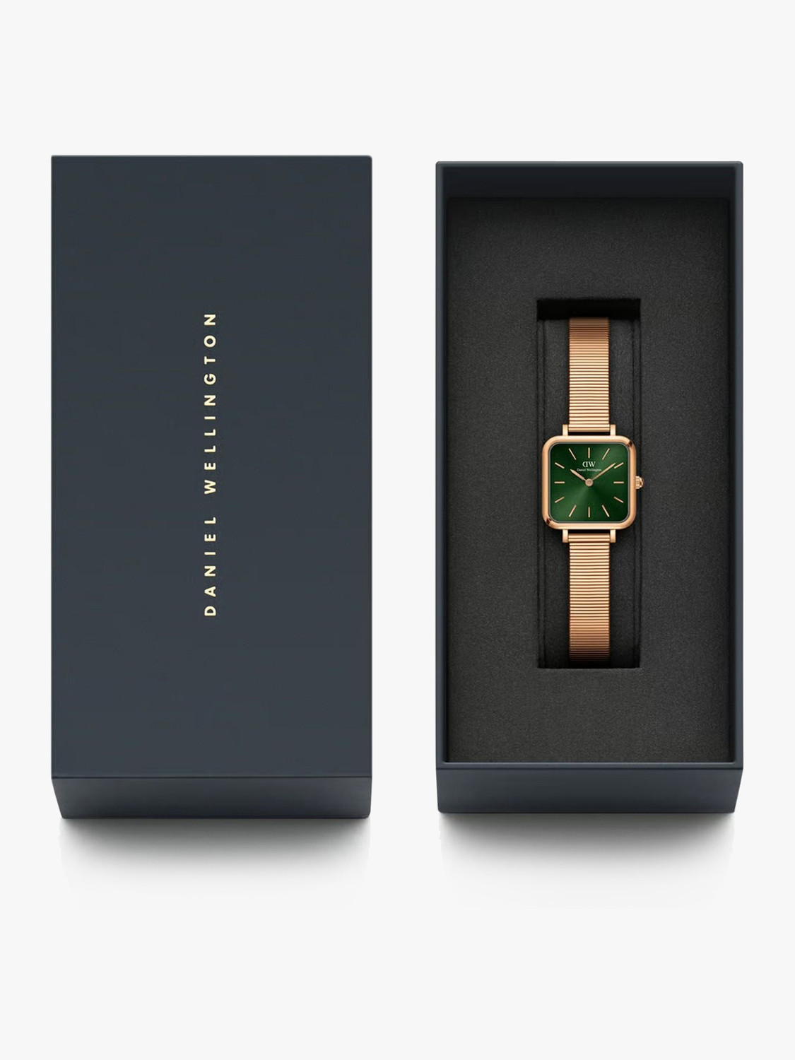 Image of DANIEL WELLINGTON Quadro Studio Emerald 22x22mm Green Dial Analog Watch - For Women