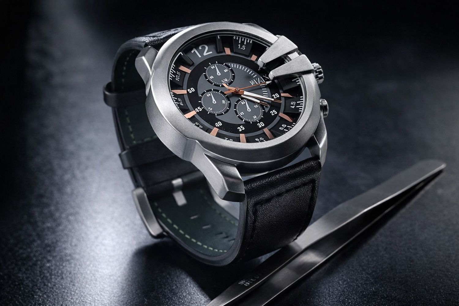 Image of HMM Collection Black Analogue Watch Analog Watch Wizz Luxury Black Analogue Watch Analog Watch - For Men