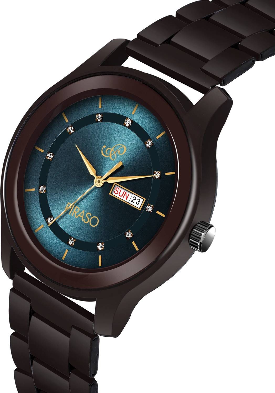 PIRASO D&D C22 Blue Dial Brown Chain Watch for Boys - Image 5
