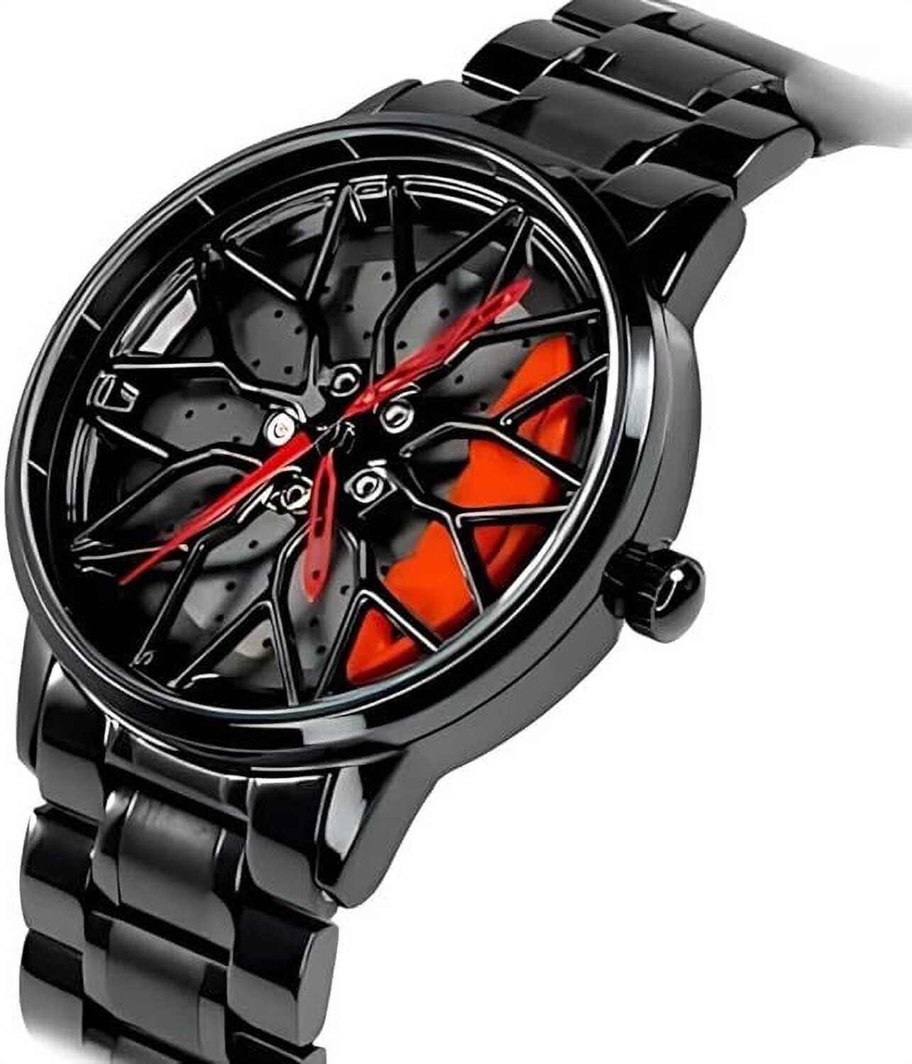 Anandani Trendy Casual Mens Watch (Spinning Wheel-Red) Luxury Stainless Steal Watch Analog Watch  - For Men