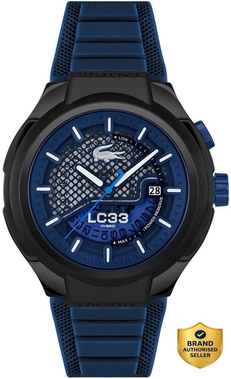 Image of Lacoste Lc33 Mech Hybrid Automatic Blue Round Dial Men's Watch - 2011467 Analog Watch - For Men 2011467