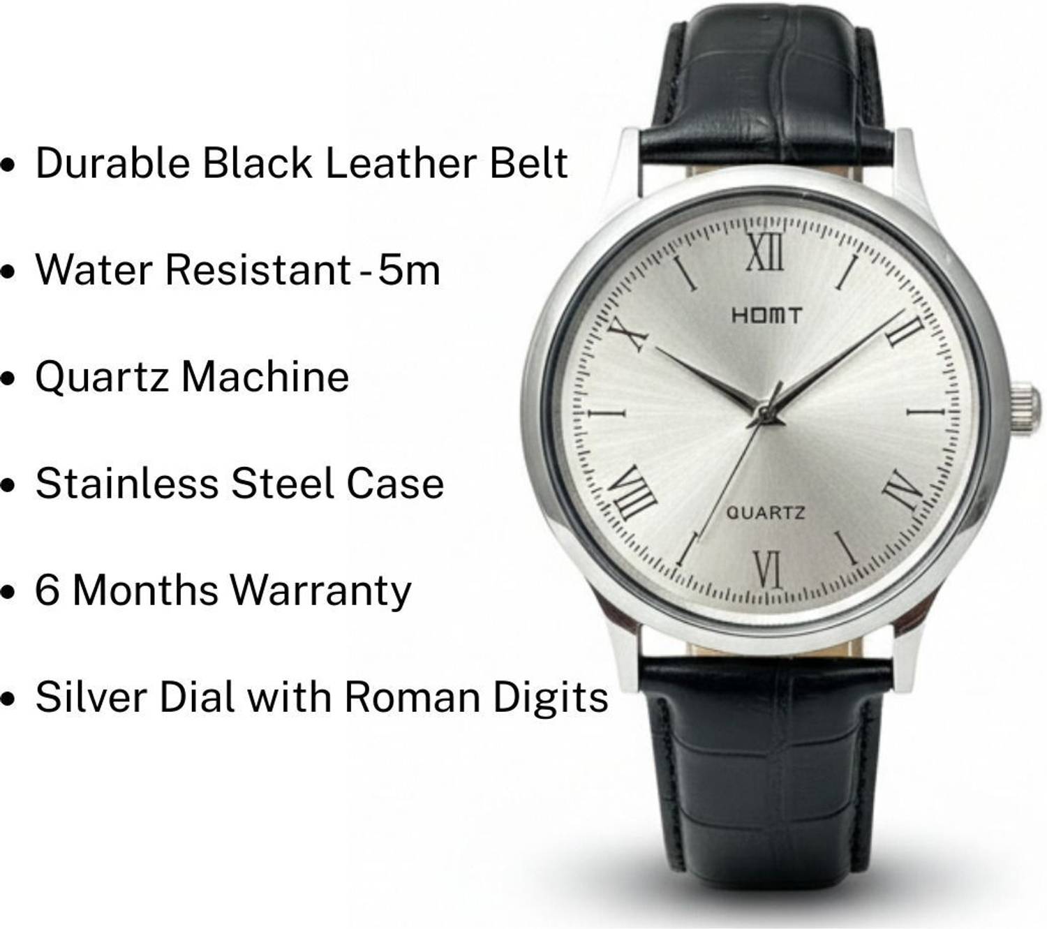homt Silver Dial Analog Watch for Men T0043SL01 38mm - Image 5