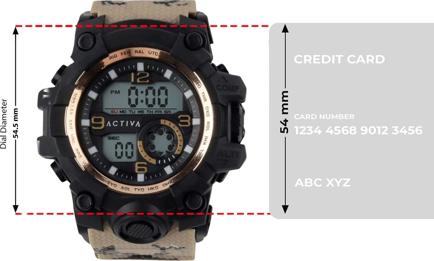 Image of INVICTA ACW435-005 Activa By Invicta Black Dial Digital Watch - For Men