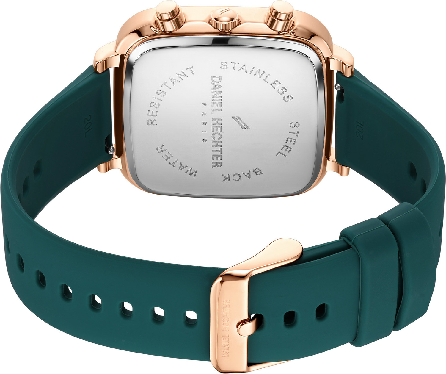 Image of DANIEL HECHTER Model DHM1002 Modern Multi Functional Watch for Men with Square dial and Silicon Band Analog Watch - For Men