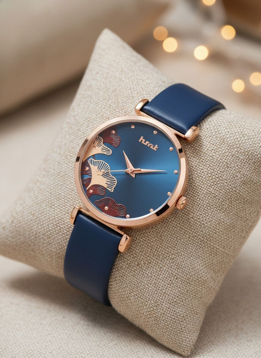 Image of Hmrt Floral Blue Dial Blue Silicon Strap Analog Watch - For Women