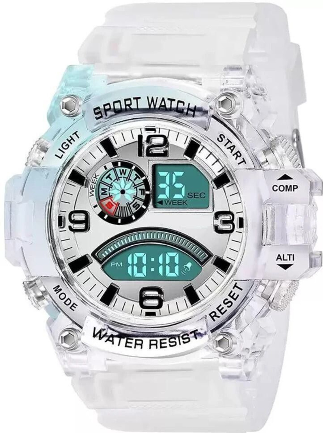 Image of RareEagle Shockproof Multi-Functional Automatic Full Black Watch For Boys Digital Watch - For Boys Multi-Function Automatic Waterproof Transparent Sports Digital Watch