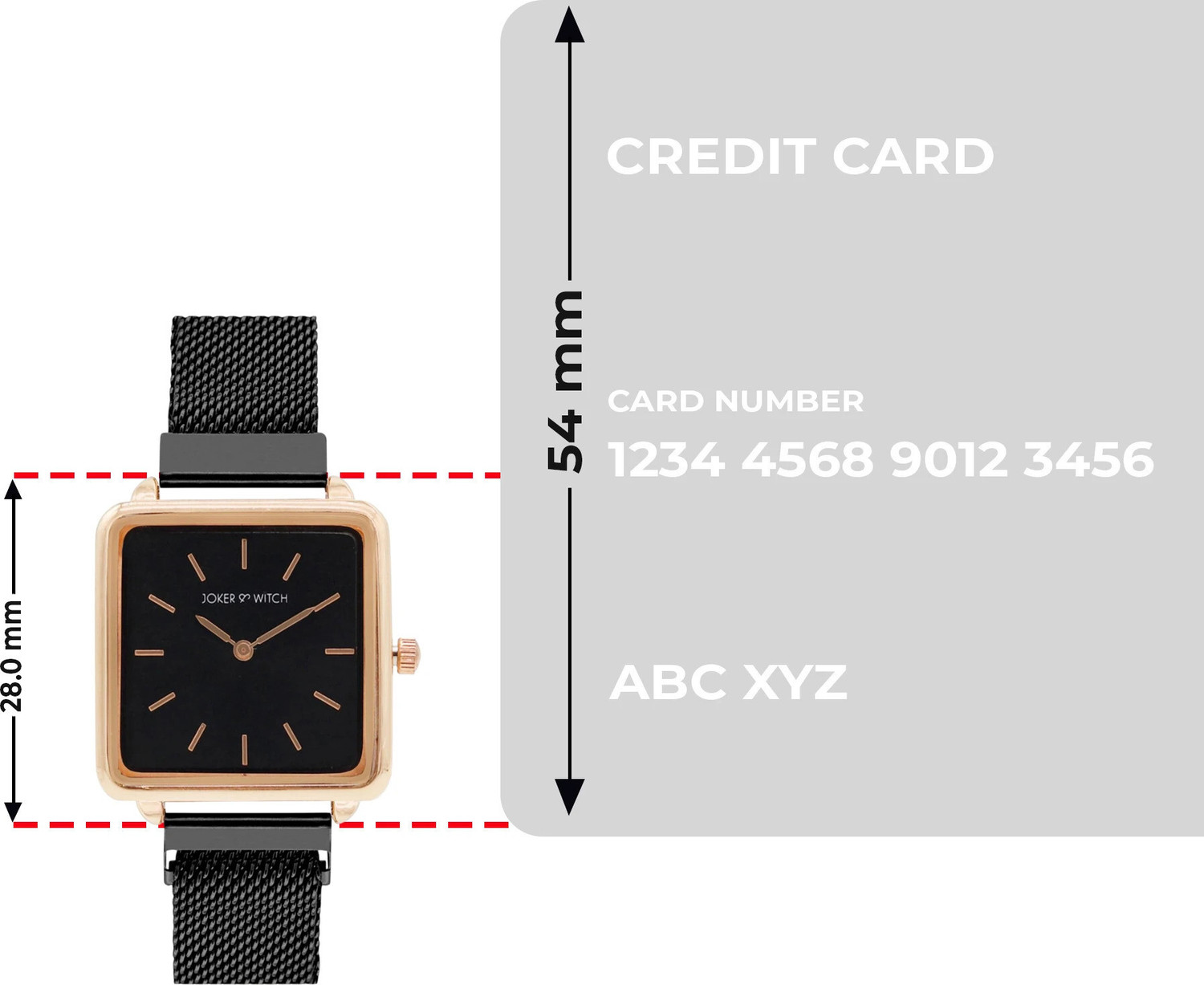 Image of Joker & Witch Joker and Witch Vintage Square Dial Rosegold & Black Magnetic Watch Analog Watch - For Women