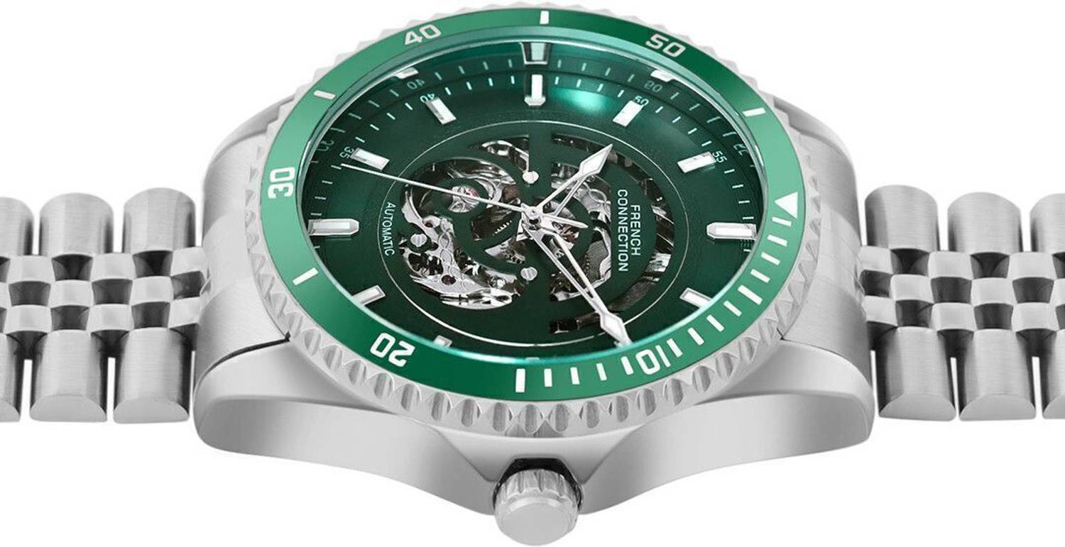 French Connection Aether Drive Green Sunray Watch - Image 3