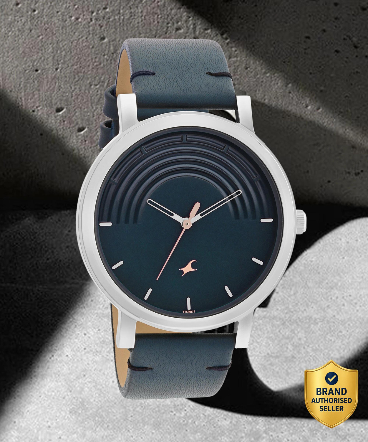 Image of Fastrack Fastrack Crush Blue Dial Blue Leather Strap Analog Watch - For Men