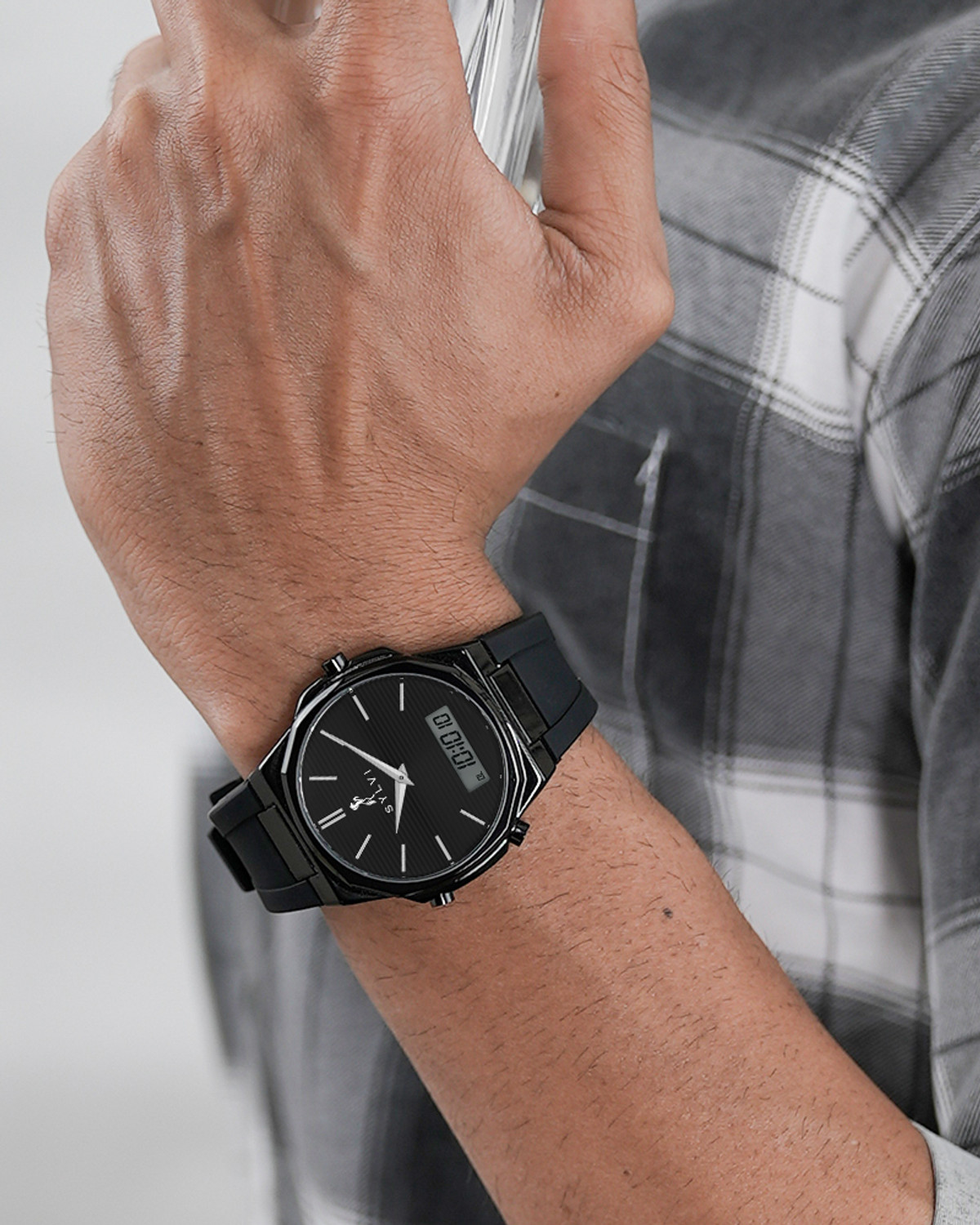 Image of Sylvi Blade Dual Time Analog-Digital Watch - For Men