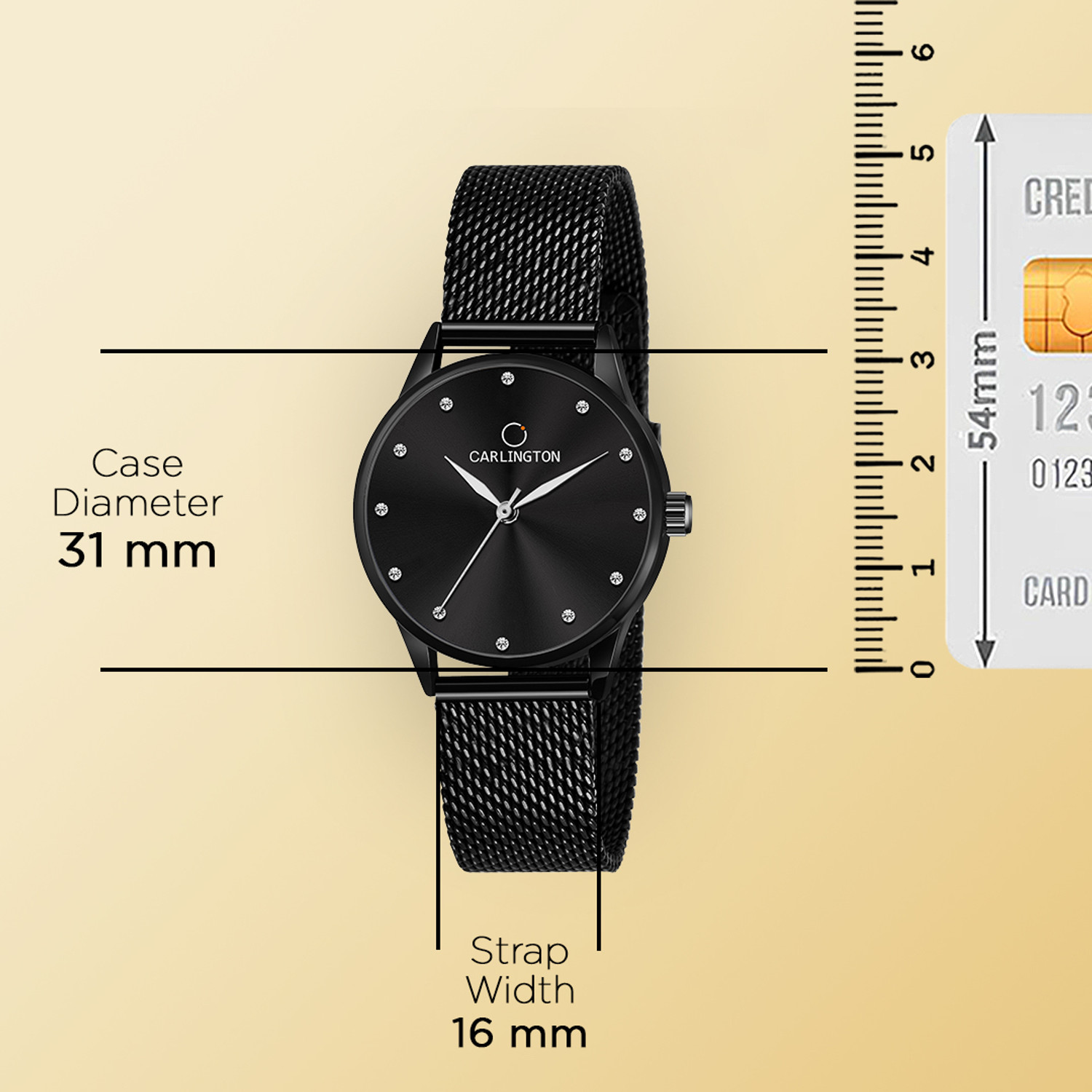 Image of Carlington CT2009 Carlington Elite Ladies With Self Adjustable Mesh Strap And Water Resistant Analog Watch - For Women