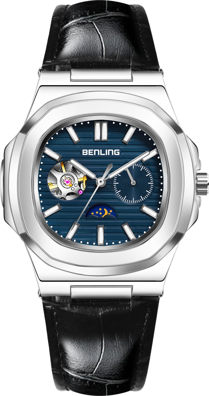 Image of Benling Benling Regalia Series - Open Heart Dial with Moonphase Benling Automatic mechanical watch for men Analog Watch - For Men