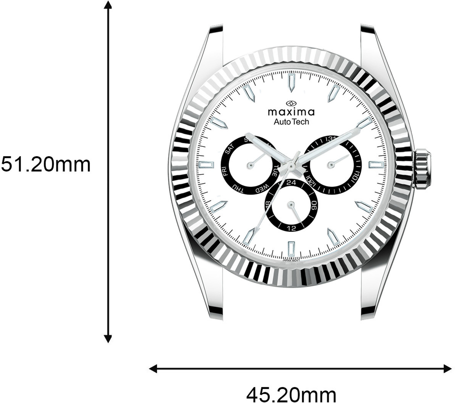 Image of MAXIMA 70791CMGI Auto Tech Collection White Dial Silver Strap Analog Watch - For Men