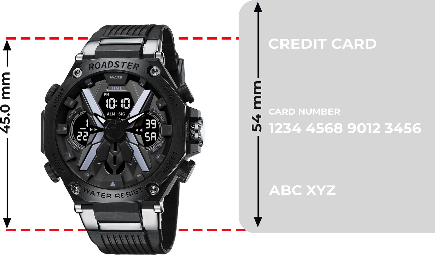 Image of Roadster Waterproof Multi-Functional Wrist Watch Analog-Digital Watch - For Men