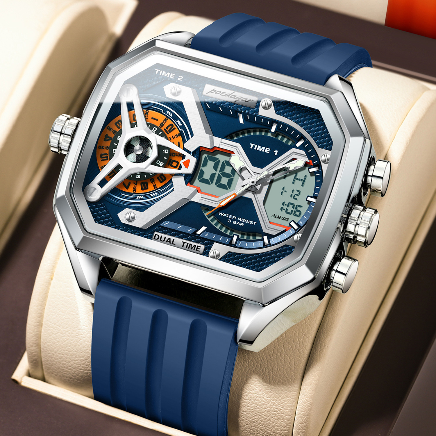 Image of POEDAGAR E106G-A Analog-Digital Watch - For Men