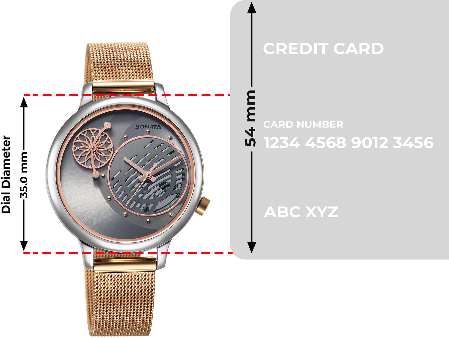 Image of SONATA Unveil- 3.0 Sonata Unveil Anthracite Dial Rose Gold Stainless Steel Strap Analog Watch - For Women