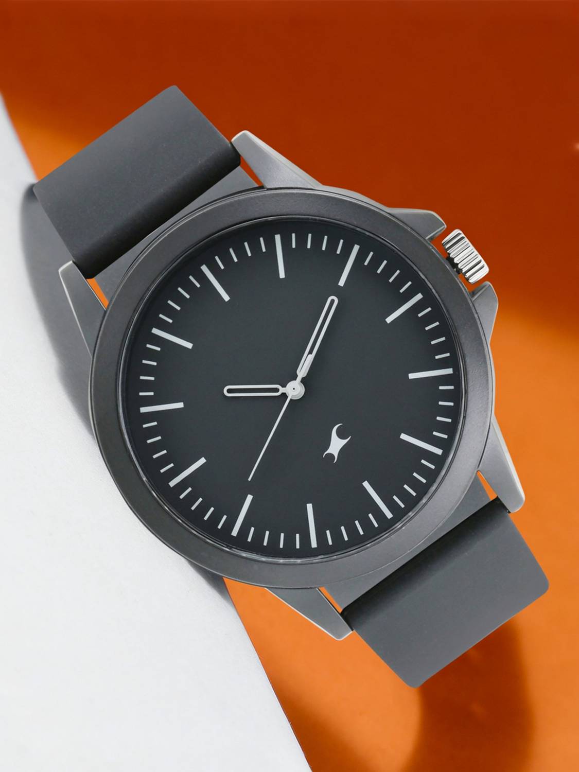 Fastrack Tees Black Dial Black Silicone Strap Unisex Analog Watch