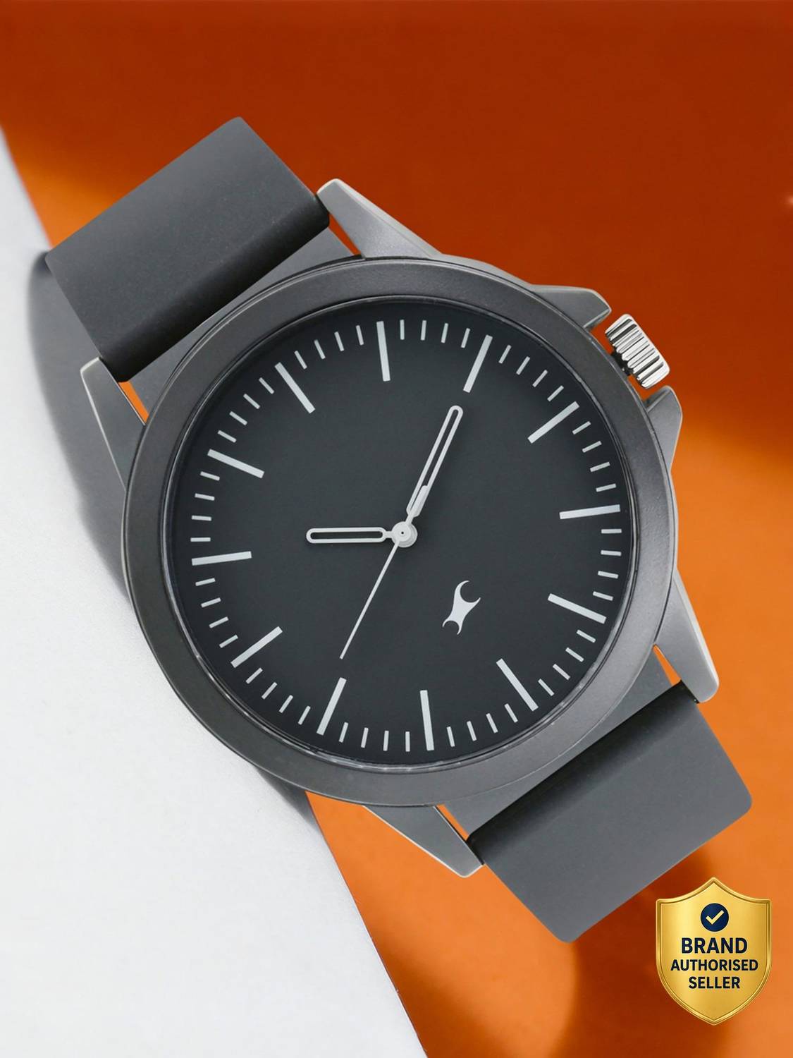 Fastrack 38024PP25 Black Dial Black Silicone Strap Watch - Image 1