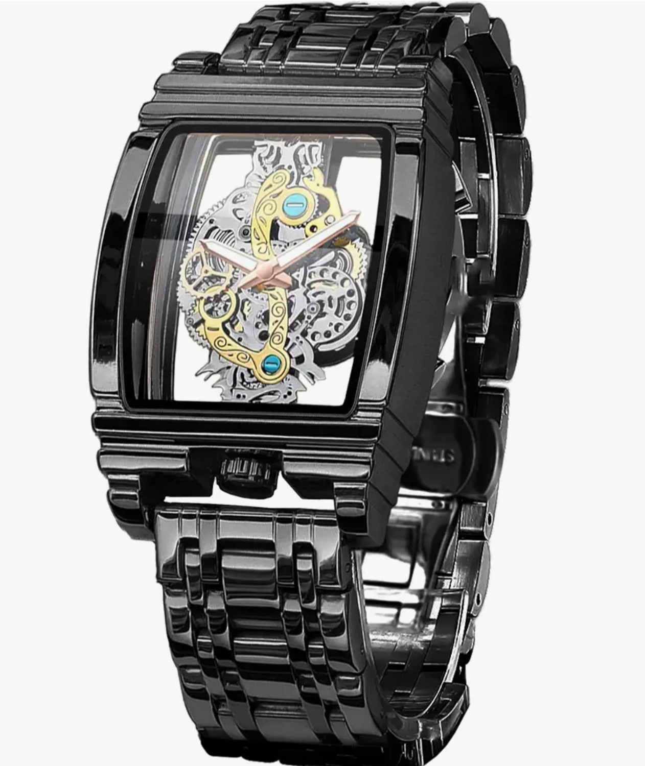 Image of Fanish fashion Black Skeleton Watch SKELETON WATCH SERIES 2025 Analog Watch - For Men